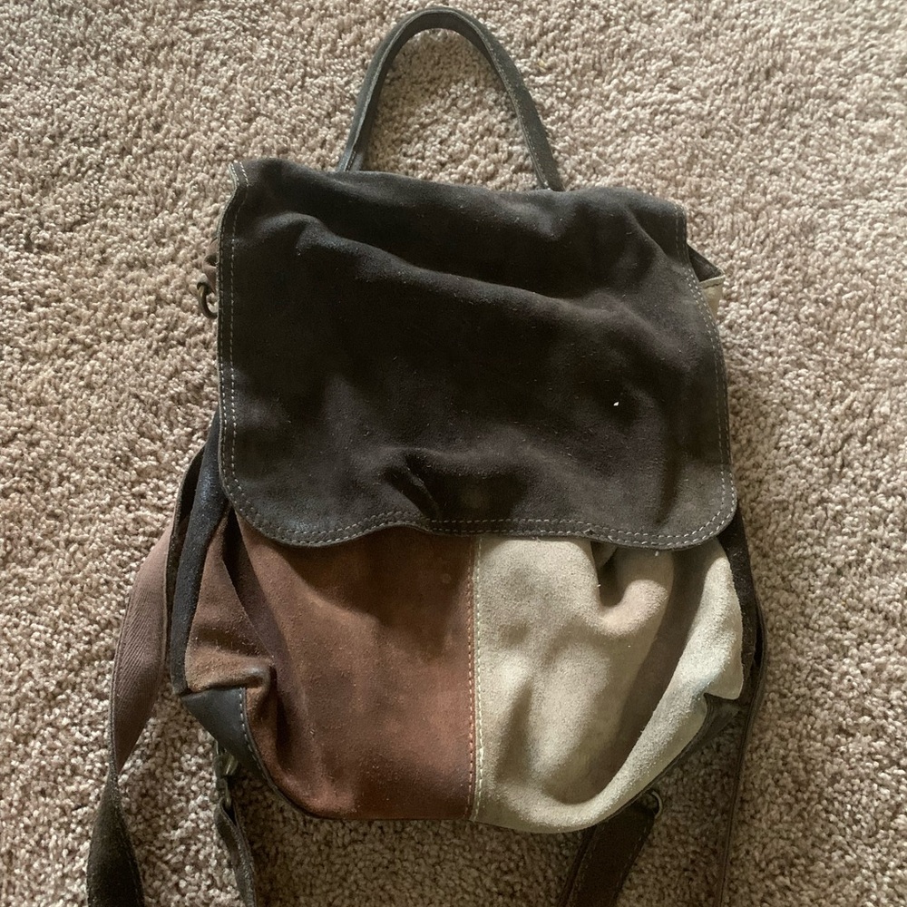 Free People Black and Brown boho Backpack